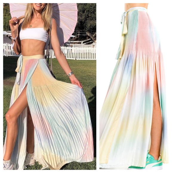 rainbow skirt maxi